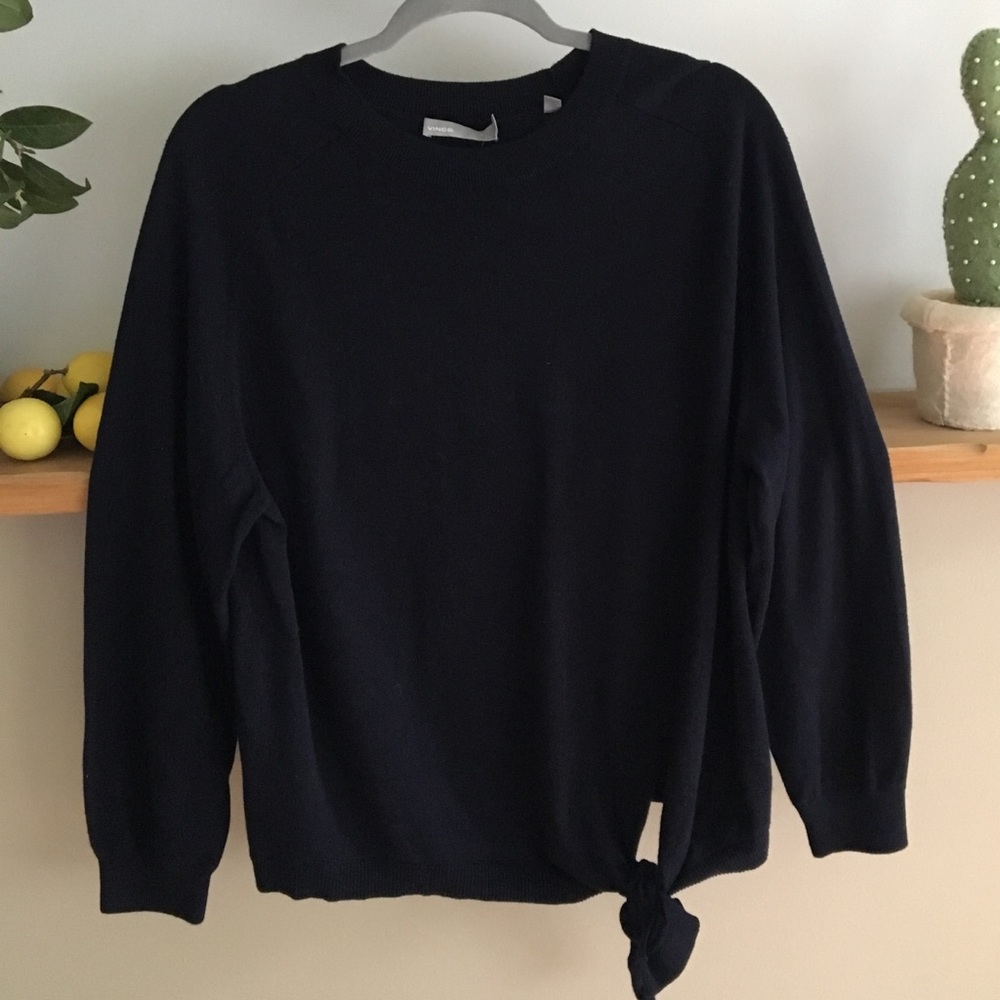 Vince Black Sweater with Side Tie